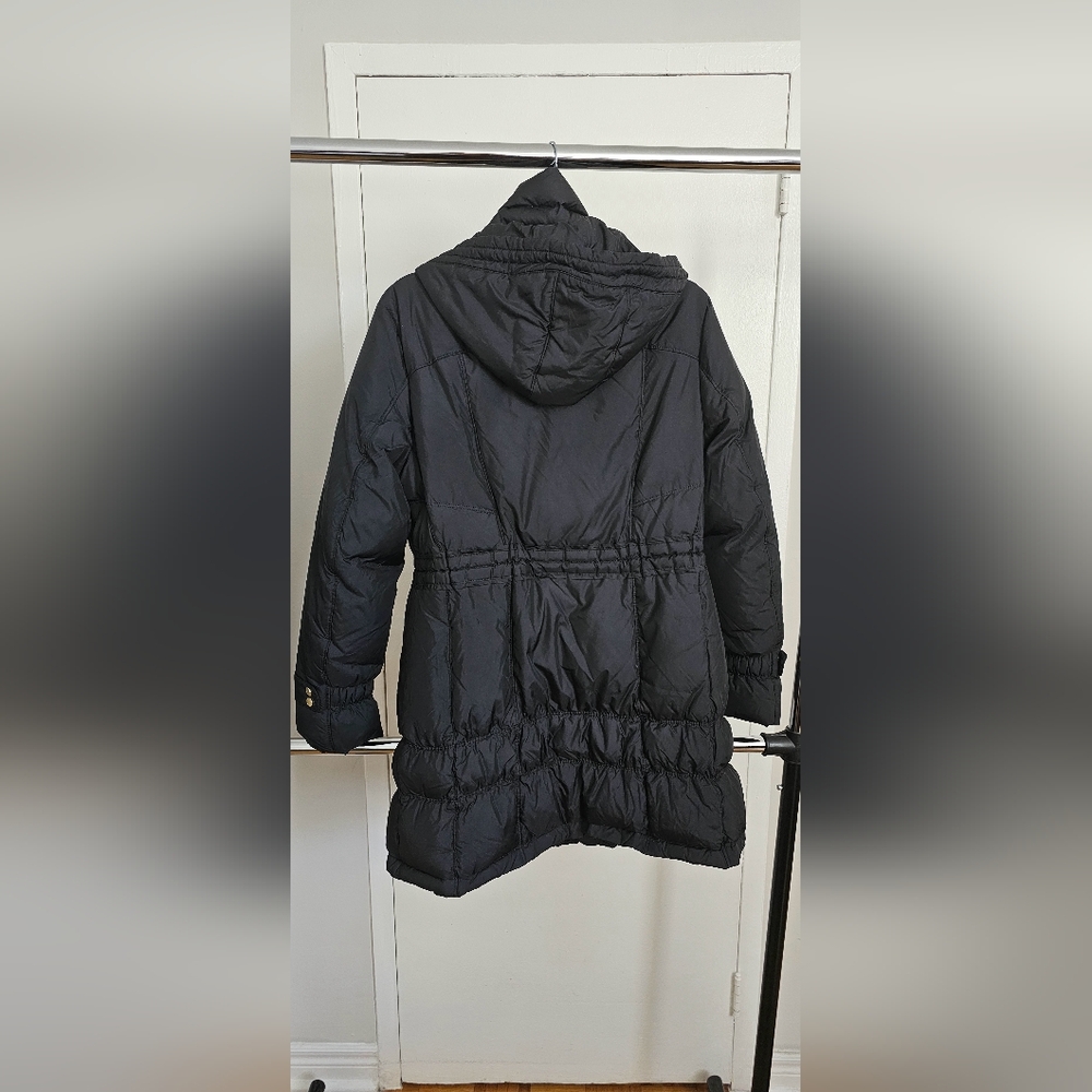 Cole Haan Signature Puffer Jacket Women's Medium Black Full Zip Down Filled Long - Picture 6 of 8